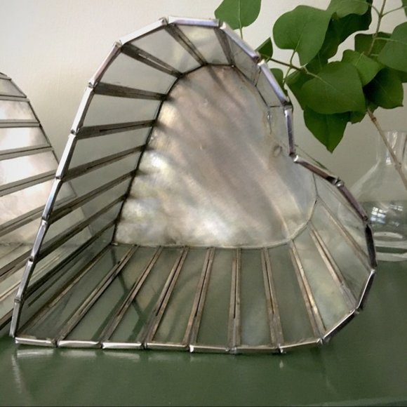 Vintage Other - -DELETE- Vintage Heart Metal+Glass Bin
